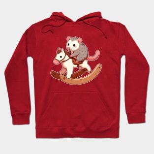 cute Possum ride rocking Horse Hoodie